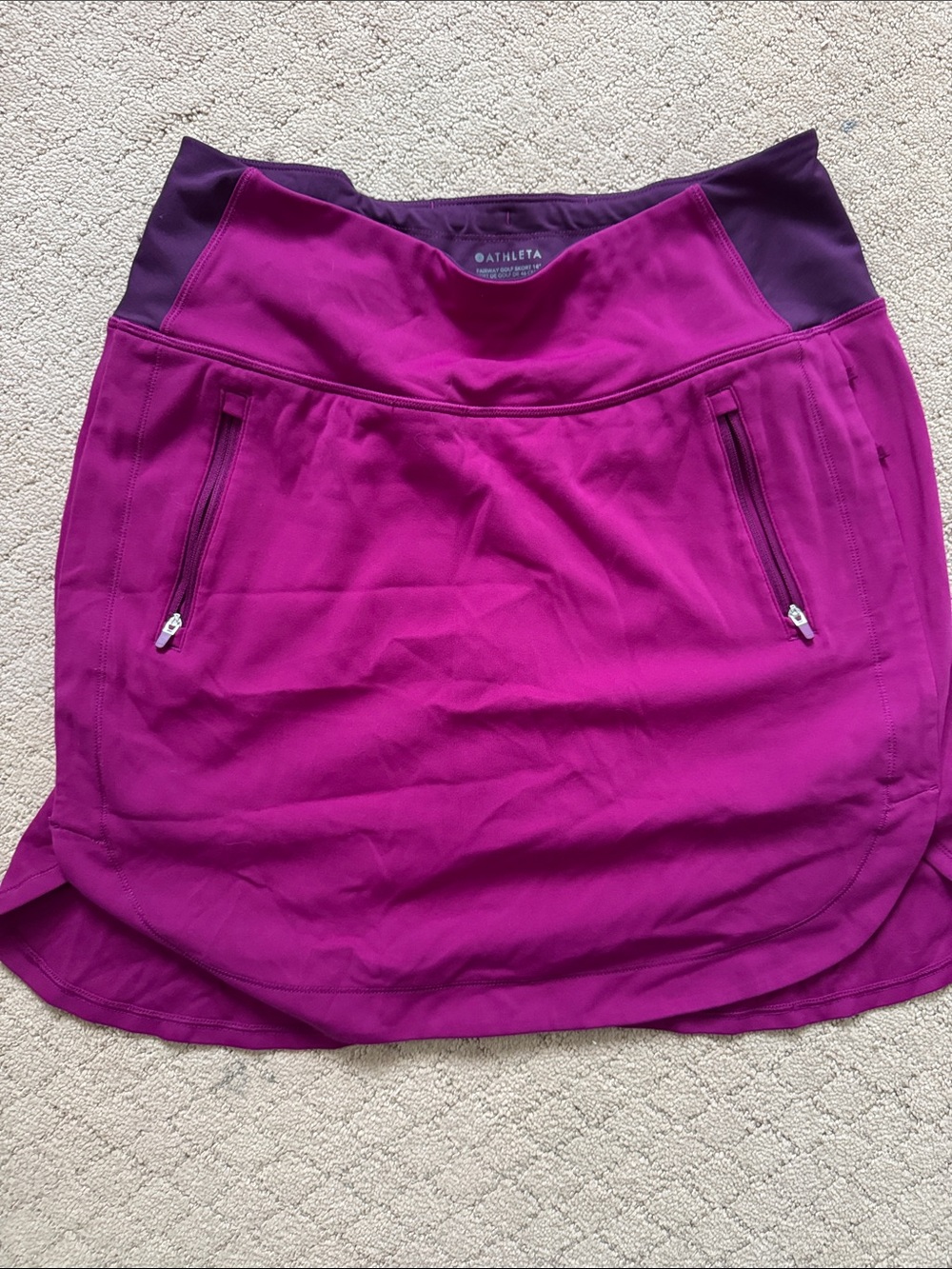Athleta Magenta Circle Skort with Dark Plum Waistband